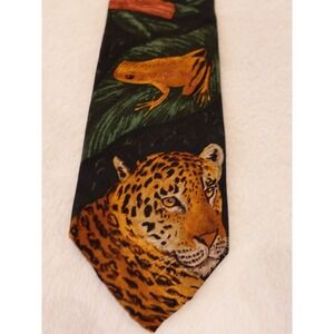 World Wildlife Fund WWF Nature Vtg Silk Crepe‎ Tie Design 146 Abstract Leopard